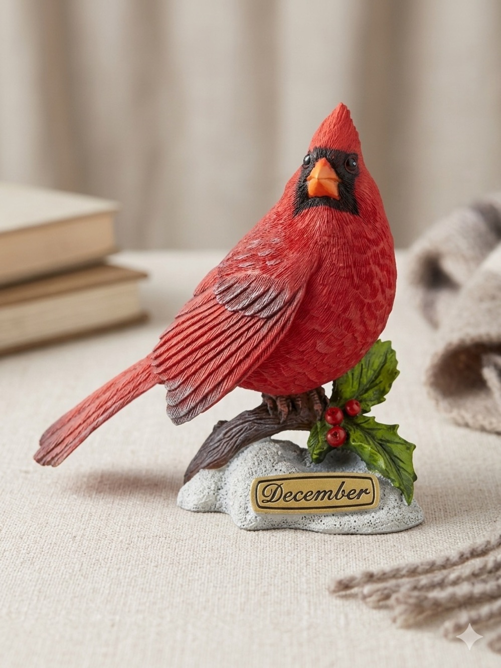 Danbury Mint Backyard Birds December Cardinal Perpetual Calendar Figurine